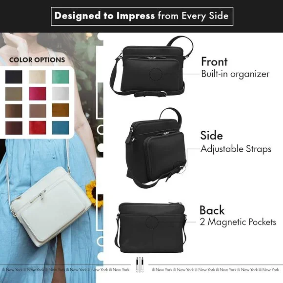 Genuine Leather Crossbody Bags for Women - Premium RFID Blocking Shoulder Bag Or Bags